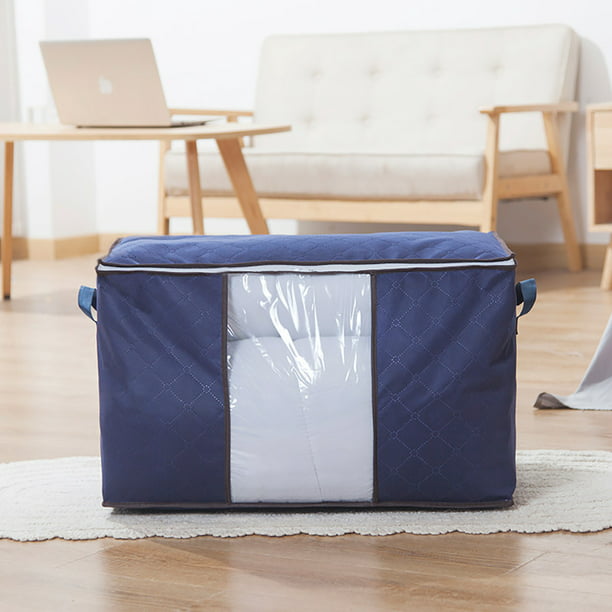 Foldable Large Non-woven Clothes Quilt Blanket Zipper Storage Bag Organizer Box 